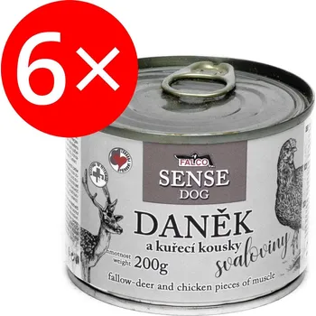 Krmivo pro psa Sokol Falco Sense Dog daněk a kuře 6 × 200 g