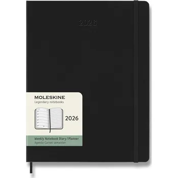 Diář MOLESKINE 2026 XL týdenní, tvrdé desky, černý