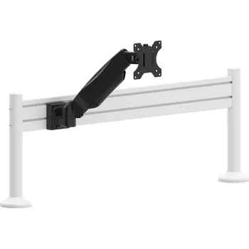 Televizní držák AlzaErgo Slatwall SWP110 Lišta bílá + SWDM210 Úchyty bílé + SWAS430 Držák černý