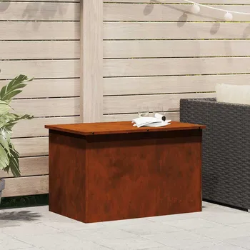 Zahradní úložný box vidaXL Venkovní úložná krabice Rezavá 80 x 50,5 x 50 cm Ocel [874573]