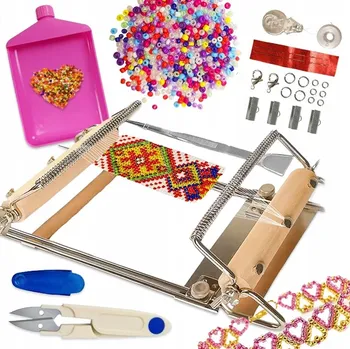 kreativní sada Sada tkalcovský tkalcovský stav pro výrobu šperků, náramků z korálků, DIY
