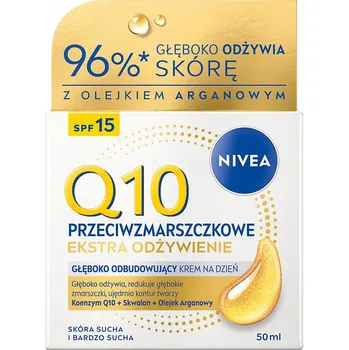 Pleťový krém Nivea Q10 Extra Výživa Denní krém proti vráskám SPF15 50 ml