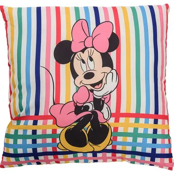 Polštář TEXTILOMANIE Dekorační polštářek Mickey Mouse 40 × 40 cm, pruhy