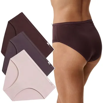 Dámské spodní prádlo KALHOTKY DÁMSKÉ KLASICKÉ Atlantic Bavlněné Kalhotky s Vysokým Pasem 3-BALENÍ - S