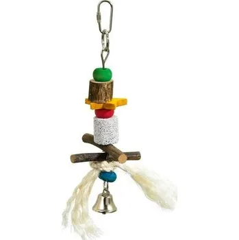 Hračka pro ptáka Karlie hračka pro ptáky z přírodních materiálů se zvonečkem 21 cm