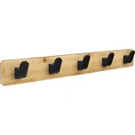 Walteco Věšáková lišta z bambusu, 5 háčků v matné černé