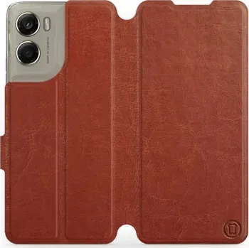 Pouzdro na mobilní telefon Mobiwear Flip pouzdro pro Motorola Edge 70 hnědé a šedé