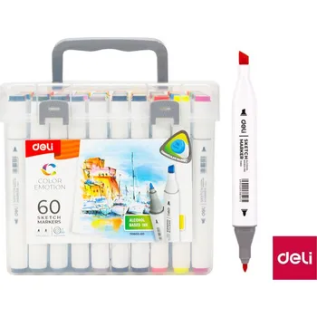 DELI Color Emotion skicovací, oboustranné, 60 barev