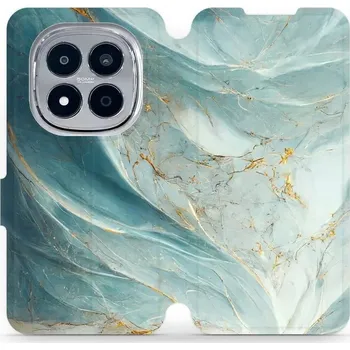 Mobiwear Flip pouzdro pro Xiaomi Redmi Note 15 Pro 5G zelenkavý mramor