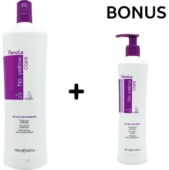 Šampon AKCE: Fanola No Yellow Shampoo - šampon proti nežádoucím žlutým odleskům, 1L + šampon nebo maska, 350 ml