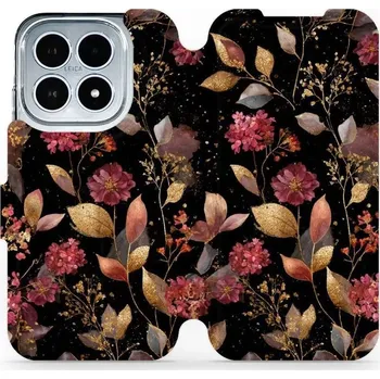 Mobiwear Flip pouzdro pro Xiaomi 17 zlatavé lístky