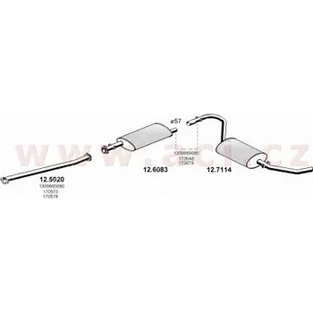 Přední díl výfuku přední díl výfuku ASSO/VENEPORTE (V 12.5020) (V 12.5020)