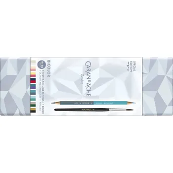 Kresba CARAN D'ACHE akvarelové oboustranné, se štětcem, 9 ks / 18 barev