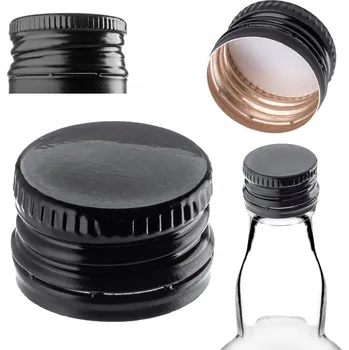 Láhev UZÁVĚRY NA LAHVE fi28 VÍČKA NA LAHVE UZÁVĚRKY 100 ks ČERNÉ