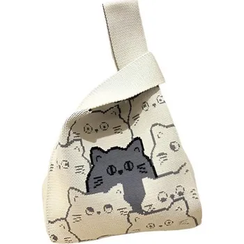 Kabelka ANNAM Tote bag béžová kočky 35 × 20 cm