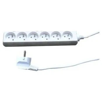 Napájecí kabel Neutralle Síťový kabel 230V prodlužovací CEE7 (vidlice) - zásuvka 6x 5m VDE approved bílý