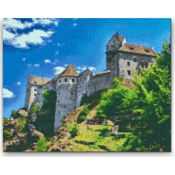 Diamantové malování Painting Queens Diamantové malování Hrad Loket, 60 × 80 cm, vypnuté plátno na rám, hranaté