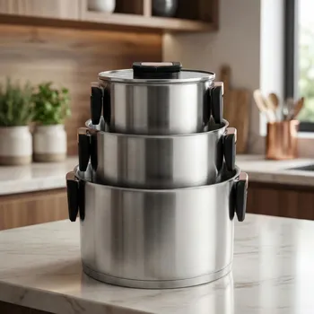 Sada nádobí Nerezové hrnce s poklicemi ALTOM DESIGN SMART 16/20/24 cm 6 ks