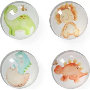 Polep vozidla ZELLER Magnetky plastové motiv dinosauři, průměr 2,5 cm, 4 ks