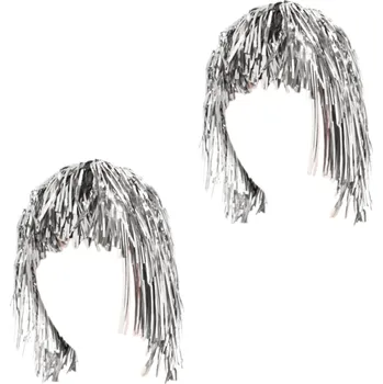 Karnevalová paruka GODAN Paruka foliová stříbrná, 2 ks