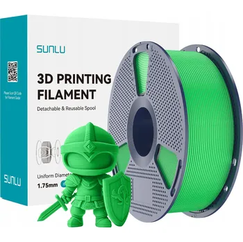 Filament FILAMENT SUNLU 1.75mm PLA+ 2.0 Zelená 1kg Cívka pro opakované použití