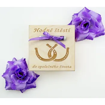 Dárková krabička Destička na peníze podkovy