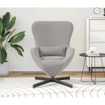 Křeslo vidaXL Vajíčkové křeslo Světle šedá 63 x 73 x 90 cm textil [42002768]