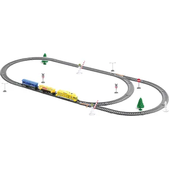 Hračka LEAN Toys 11103 Velká vláčkodráha s lokomotivou a dvěma vagóny