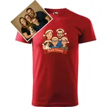 Vánoční dětské tričko s kreslenou fotkou Barva: Červená, Velikost: 10