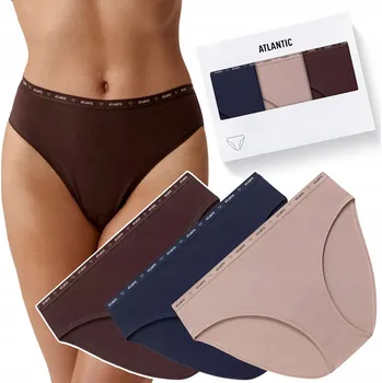 Dámské spodní prádlo Kalhotky Sport 3 PÁRY Sportovní kalhotky s vysokým pasem ATLANTIC - XL