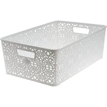 Odpadkový koš Mega Plast, Košík MONAKO L, 10 × 39 × 27 cm, bílý