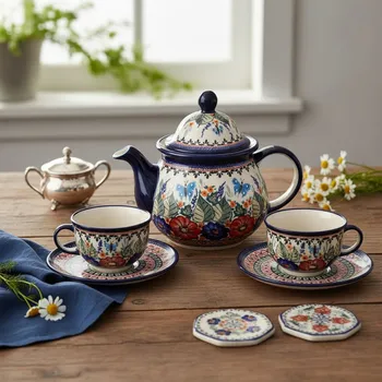 Talíř Kávová sada pro 2 osoby Bolesławiec - dek. 149 ART. (5 ks.)