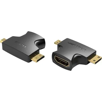 Datové redukce Vention 2 in 1 Mini HDMI (M) and Micro HDMI (M) to HDMI (F) Adapter Black