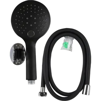 Sprchový set DOCHTMANN Sada sprchová hlavice 3 trysky, držák na stěnu a hadice 150 cm černá