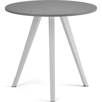 Konferenční stolek Konferenční stůl PRIMO ZEN, průměr 80 cm, bílá podnož, grafit