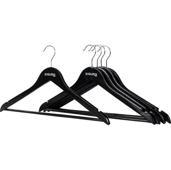 Ramínko Siguro Sada dřevěných ramínek, černé, 5 ks