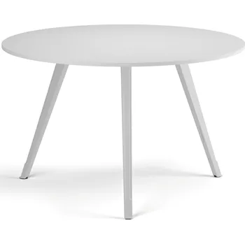 Konferenční stolek Konferenční stůl PRIMO ZEN, průměr 120 cm, bílá podnož, bílá