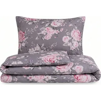 Povlečení Kvalitex Bavlněné povlečení PROVENCE COLLECTION Beatrice šedá 1+2, 240x220, 70x90cm