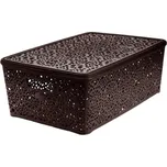 Mega Plast, Košík MONAKO XL s víkem, 14,5 × 40,3 × 27 cm, wenge