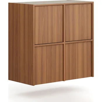 Kancelářská sestava Nástavba pro skříně FRAME, 4x dveře, 872 x 450 x 854 mm, PUSH-lock, ořech