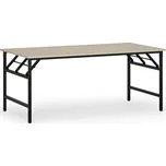 Konferenční stůl FAST READY, 180x90 cm, černá podnož, bříza