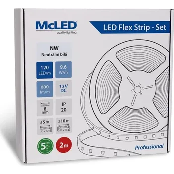 Žárovka McLED Set LED pásek 2m, NW, 9,6W/m