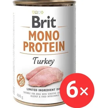 Krmivo pro psa Brit Mono Protein Turkey 6 × 400 g