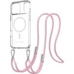 AlzaGuard Luxe Detach Lanyard Case Compatible with MagSafe pro iPhone 17 Pro Max růžový