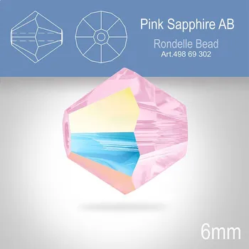 Dětské zboží PRECIOSA Bicone MC BEAD (sluníčko) velikost 6mm. Barva PINK SAPPHIRE AB. Balení 18ks .