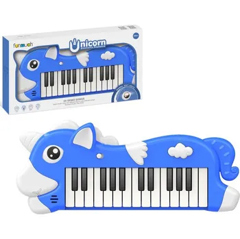 Hudební nástroj pro děti Elektronická klávesnice Jednorožec - modrá
