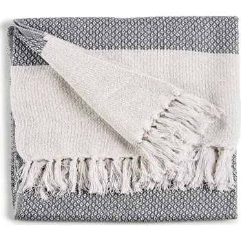 Přehoz na lůžko Giftdecor Bavlněný přehoz na postel, 130 × 160 cm, šedý