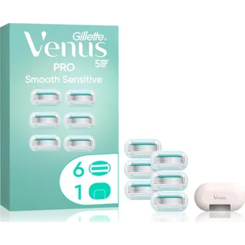 Gillette Venus PRO Smooth Sensitive náhradní břity + ochranný kryt 6 ks