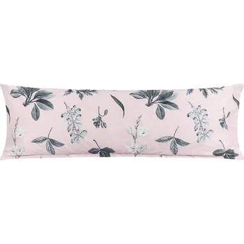 Povlečení BELLATEX Povlak - náhradní manžel polštář 55 × 180 cm, louka šedá, růžová