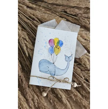 Chupeto Přání s veselou velrybou pro chlapečka